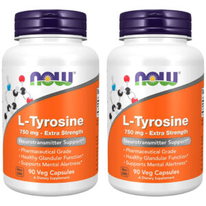 L-tirosina 750mg Now Foods L-tyrosine 90 Veg Caps 2un