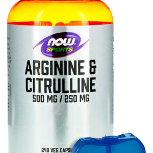 Arginine Citrulline 500/250mg Now 240cap + Porta Cápsulas