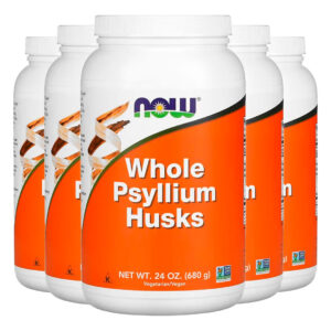 Cascas De Psyllium Inteiras 608g Importado 5un Now Foods