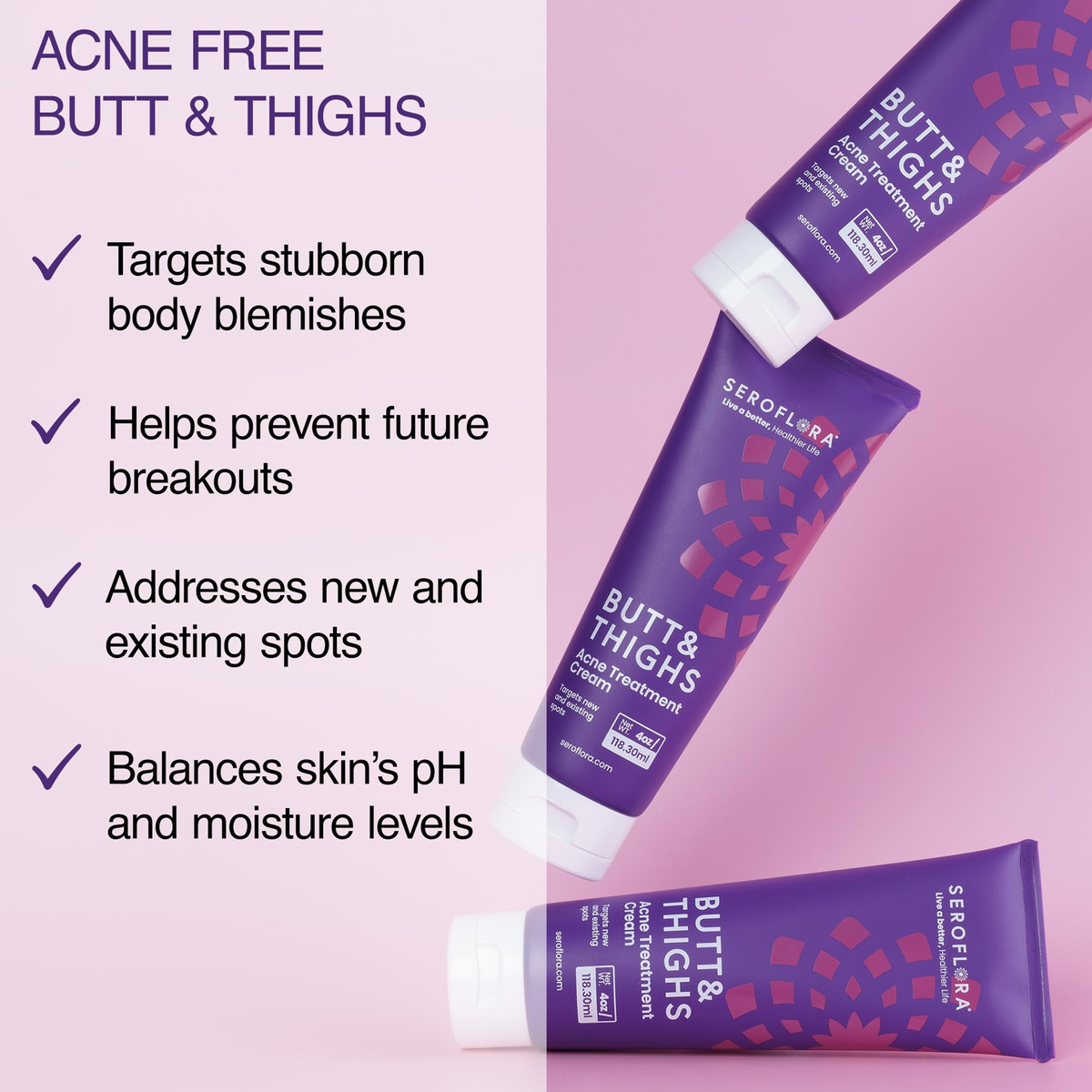 Creme De Tratamento Da Acne Seroflora Butt & Tighs 120ml - Imagem 2