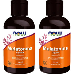 Kit 2x Melatonina Importada Now Foods Líquida 0,15mcg (59ml) Sabor Sabor Limão