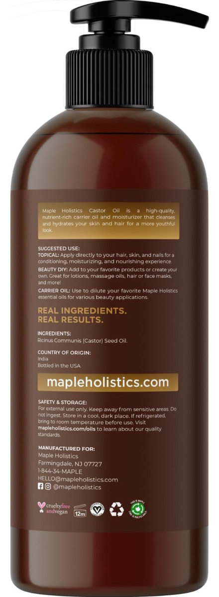 Óleo De Rícino Maple Holistics Para Cuidados Com O Corpo E A - Imagem 5