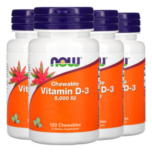 Vitamina D3 5000iu Now 120 Chewable Mastigável Importado 4un