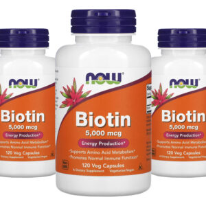 Biotina 5000mcg Now Foods 120veg Caps 5un Sabor Sem Sabor