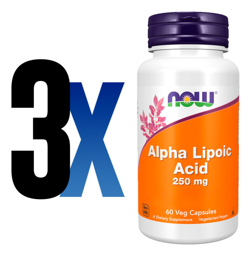 Ácido Alfa Lipóico 250mg Now Foods 60 Veg Cáps Importado 3un - Imagem 2