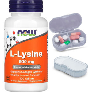 L-lisina 500 Mg Now Foods 100 Tablets + Porta Cápsulas