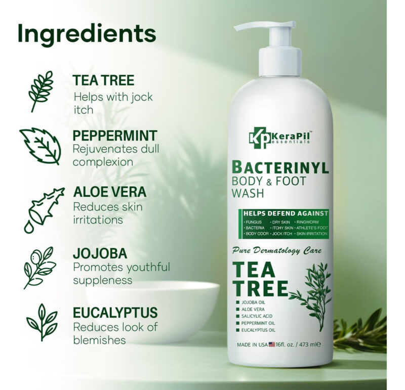 Sabonete Líquido Kerapil Bacterinyl Tea Tree 480 Ml X 2 Comb - Image 4