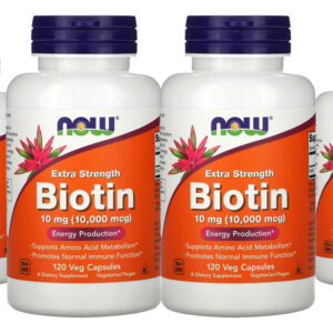 Biotina 10mg Extra Força Now Foods 120veg Caps 4un