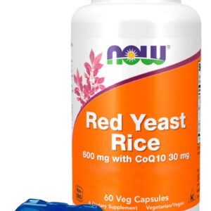 Arroz Vermelho 60mm+coq/10 Now Foods 60cáps + Porta Cápsulas