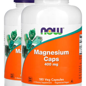 Now Foods Magnésio Magnesium 400mg 180veg Cáps Importado 2un