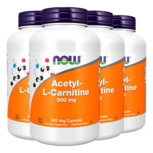 Acetil L-carnitina 500mg Now Foods 200veg Caps Importado 4un