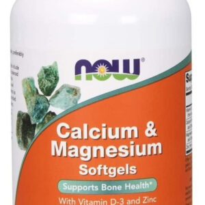 Cálcio E Magnésio Com Vitamina D3 E Zinco 120 Softgels Sem Sabor Now Foods