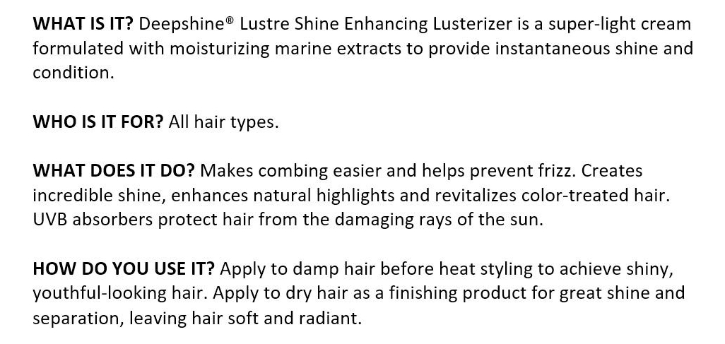 Lusterizador Rusk Deepshine Lustre Shine Enhancing 130 Ml - Imagem 3
