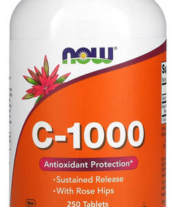 Vitamina C 1000mg E Rosa Mosqueta Now Foods 250tab Sabor Sem Sabor
