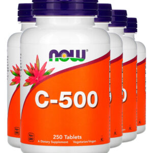 Vitamina C 500mg R. Mosqueta 250tab Importado 5un Now Foods
