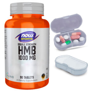 Hmb 1000mg Dupla Força Now Foods 90tabs + Porta Cápsulas