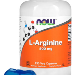L-arginina 500mg Now Foods 250 Cáps + Porta Cápsulas