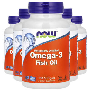 Ômega-3 Molecularmente Destilados Now Foods 100softgels 5un Sabor Sem Sabor