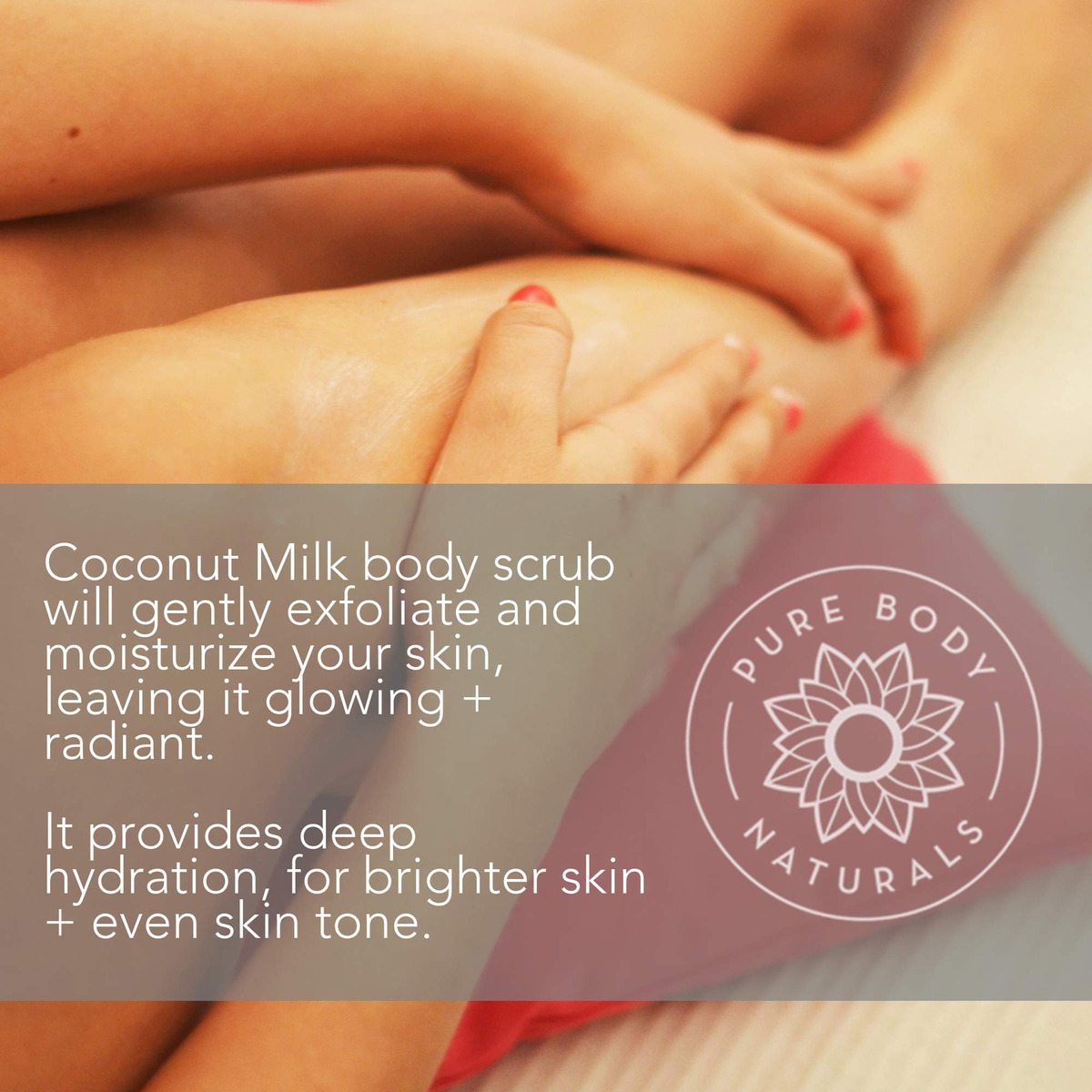 Esfoliante Corporal Pure Body Naturals Leite De Coco 350ml - Imagem 2