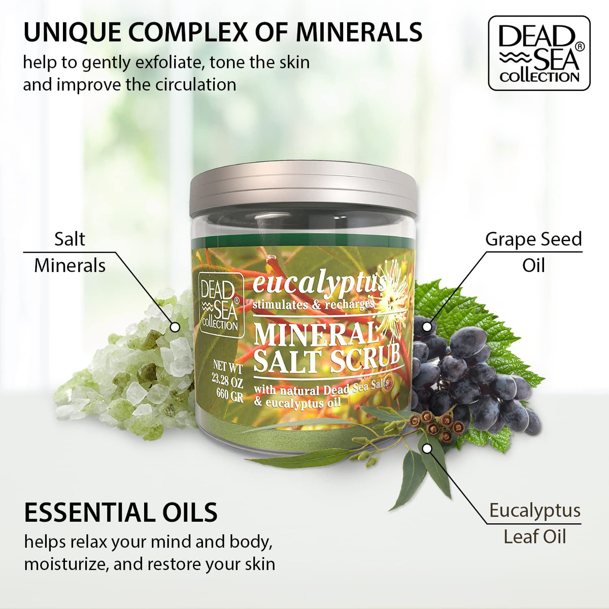 Esfoliante Corporal Dead Sea Collection Sal De Eucalipto 700 - Imagem 2