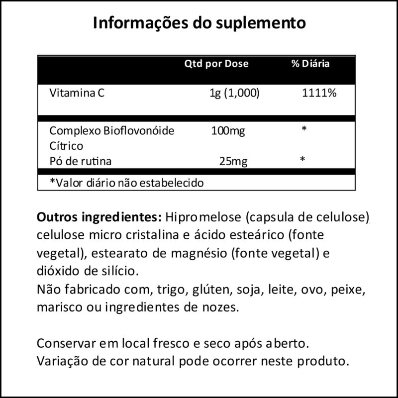 Vitamina C 1000mg+bioflavonóide 100cáps Importado - Image 4