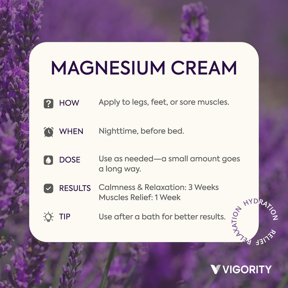 Creme De Magnésio Vigority Loção De Magnésio 125 Ml Com Lava - Imagem 5