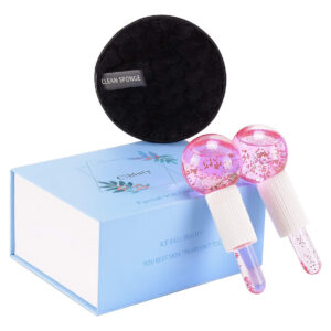 Facial Ice Beauty Ball Cibluty Facial Roller, 2 Peças, Rosa