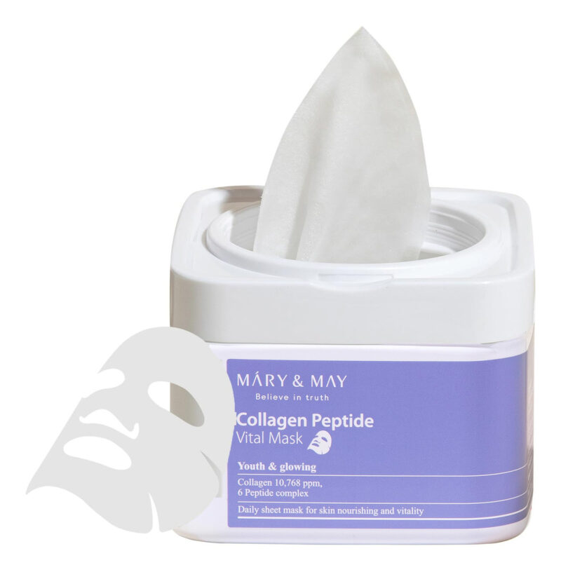 Máscara De Folha Mary & May Collagen Peptide Vital 30 Sheets