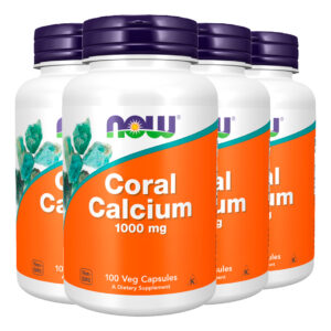 Coral Cálcio 1000mg 100 Cáps Importado 4un Now Foods