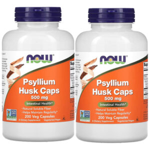 Fibra De Psyllium 500mg Now Foods Psyllium 200veg Caps 2un