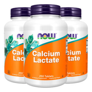 Cálcio Lactado 250 Tablets Importado 3un Now Foods