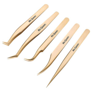 Conjunto De Pinças De Extensão De Cílios Ms.queen M003 Golde