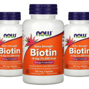 Biotina 10mg Extra Força Now Foods 120veg Caps 3un Sabor Sem Sabor