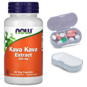 Extrato Kava Kava 250mg Now Foods 60 Caps + Porta Cápsulas