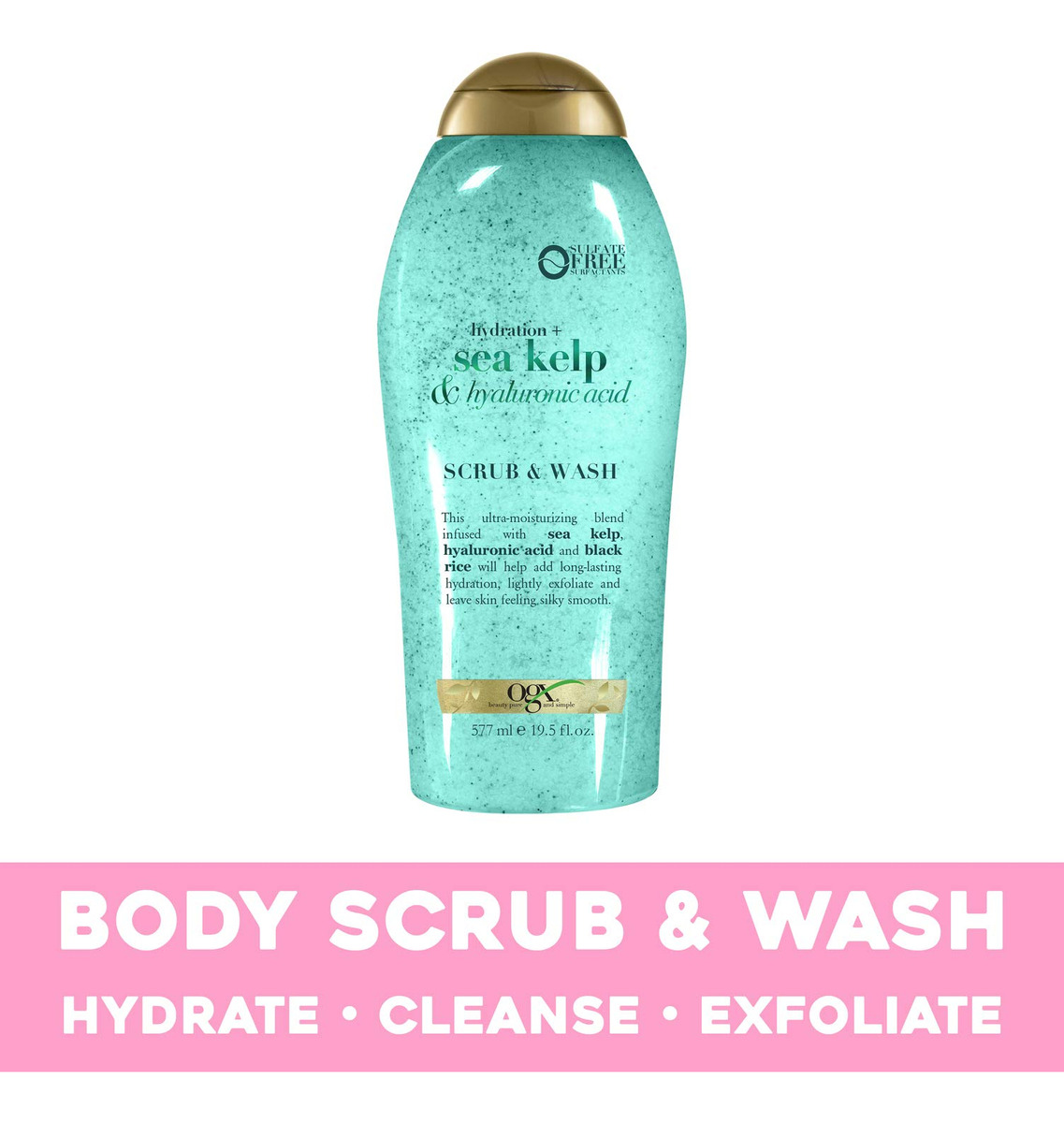 Esfoliante E Sabonete Corporal Ogx Sea Kelp E Ácido Hialurôn - Imagem 3