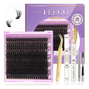 Kit De Extensão De Cílios Feego 200d Fluffy 10-20 Mm D Curl