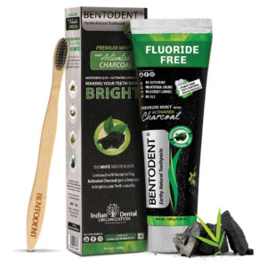 Creme Dental Bentodent Free Fluoret Organic Charcoal Whiteni