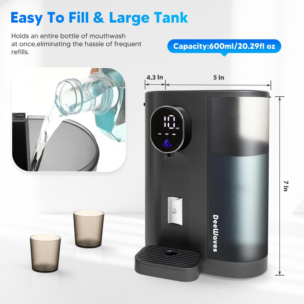 Dispensador Automático De Enxaguatório Bucal Deewaves 600ml - Imagem 2