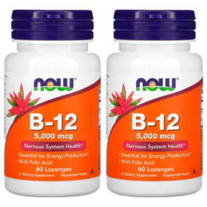 Now Foods Vitamina B12 5000mcg E Ácido Fólico 60past 2un Sabor Sem Sabor