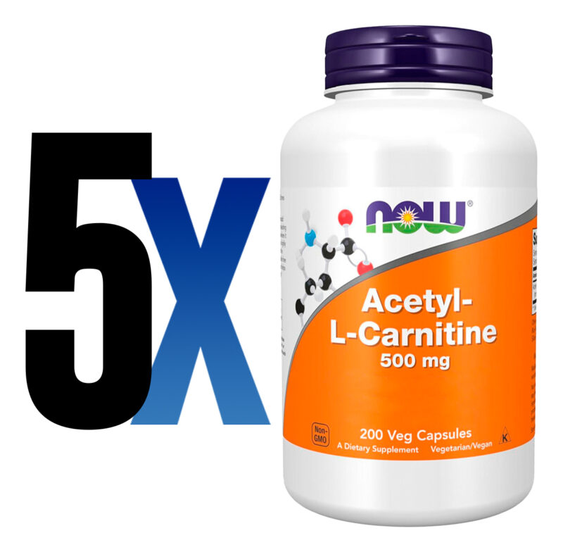Acetil L-carnitina 500mg Now Foods 200veg Caps Importado 5un - Imagem 2