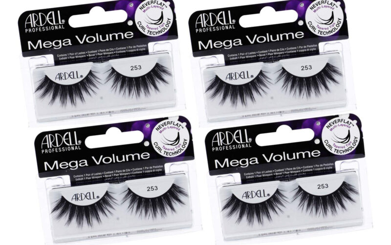 Cílios Postiços Ardell Mega Volume Lash 253 Com Curl Tech X4
