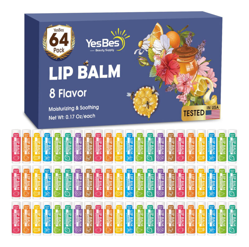 Bálsamo Labial Yesbes, Pacote Com 64 Unidades Naturais, Com