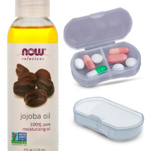 Now Foods Óleo Jojoba 118ml Hidratante + Porta Cápsulas