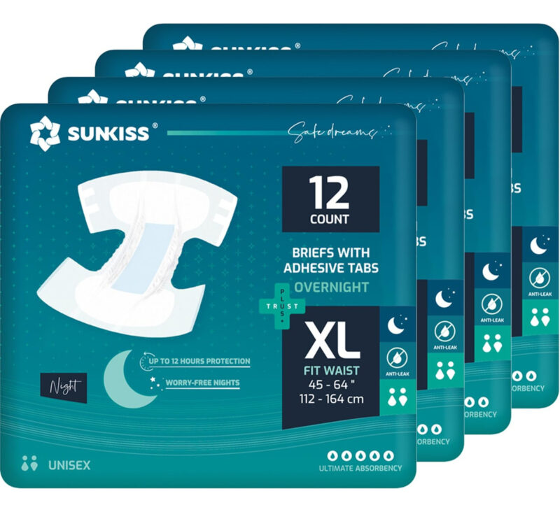 Fraldas Noturnas Para Adultos Sunkiss Trustplus Com Abas Hea