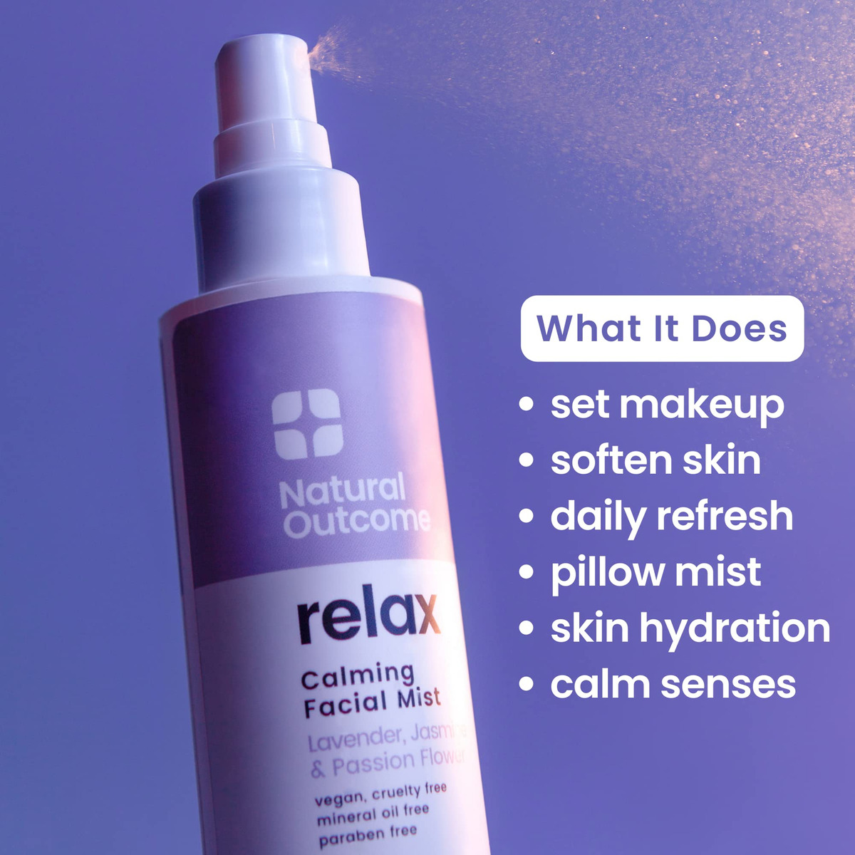 Névoa Facial E Spray Fixador Natural Outcome Calming 120 Ml - Imagem 5