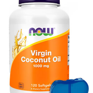 Óleo Coco Virgem 1000mg Now Foods 120 Soft + Porta Cápsulas