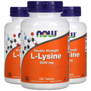 L Lisina Dupla Força 1000mg 100 Tab Importado 3un Now Foods