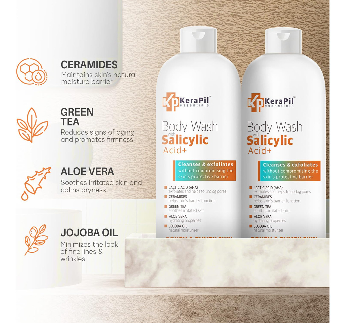 Sabonete Líquido Esfoliante Kerapil Com Ácido Salicílico 480 - Imagem 2