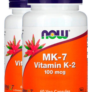 Mk-7 Vitamina K-2 100mcg 60 Veg Cáps Importado 2un Now Foods