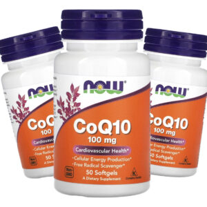 Now Foods Coenzima Coq10 100mg 50 Softgels / No Brasil 3un